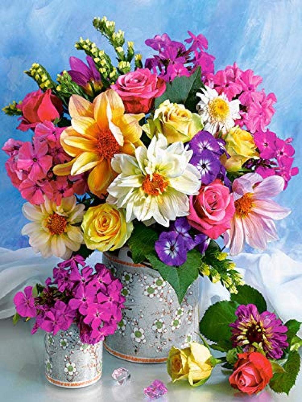 DIY 5D Diamond Painting Kits Diamond Embroidery Beautiful Flower Bouquet Picture of Rhinestone Full Square Diamond Mosaic Floral Series Bedroom Decor Gift 40X50Cm Gifts Diamond Drawing