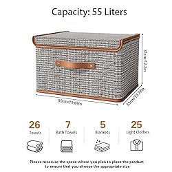 Tuza 4 Pack Storage Bins with Lids, Collapsible