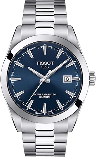 tissot mens gentleman stainless steel dress watch grey t1274071104100