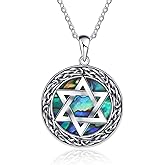 YFN Jewish Star of David Necklace Sterling Silver Celtic Star of David Pendant Necklace Judeo Christian Religious Jewelry for Women Men