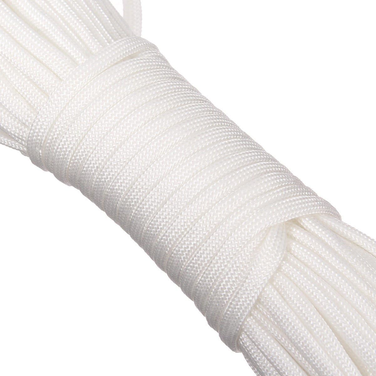 Marine Masters 60 Foot Hanks of White Paracord 550 Cord Type III 7 Strand Core White (60 Feet)