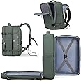 coowoz Large Travel Backpack For Women Men, Carry On Backpack,Hiking Backpack Waterproof Outdoor Sports Rucksack Casual Daypack Expandable Heavy Duty Extra large Backpack Olive Green EX