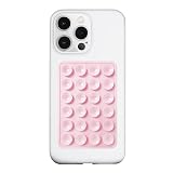 LvShuLiangPin Anteel Silicone Suction Phone Case Mount, Silicon Adhesive Phone Accessory for Smartphones, Hands-Free Mirror Shower Phone Holder for Selfies, Tiktok Videos (Light Pink)