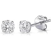 14k Gold Solitaire Round AAAAA Cubic Zirconia Earrings Studs for Women & Men | Anti Tarnishing Brilliant CZ Studs with 14k Gold Butterfly Pushbacks | 3.5MM-8MM by MAX + STONE