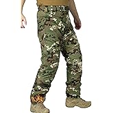 OCANXUE Tactical Pants for Men Thermal Waterproof Snow Ski Hiking Pants Warm Winter Windproof Cargo Pants with Side Zipper DQ Camo 30