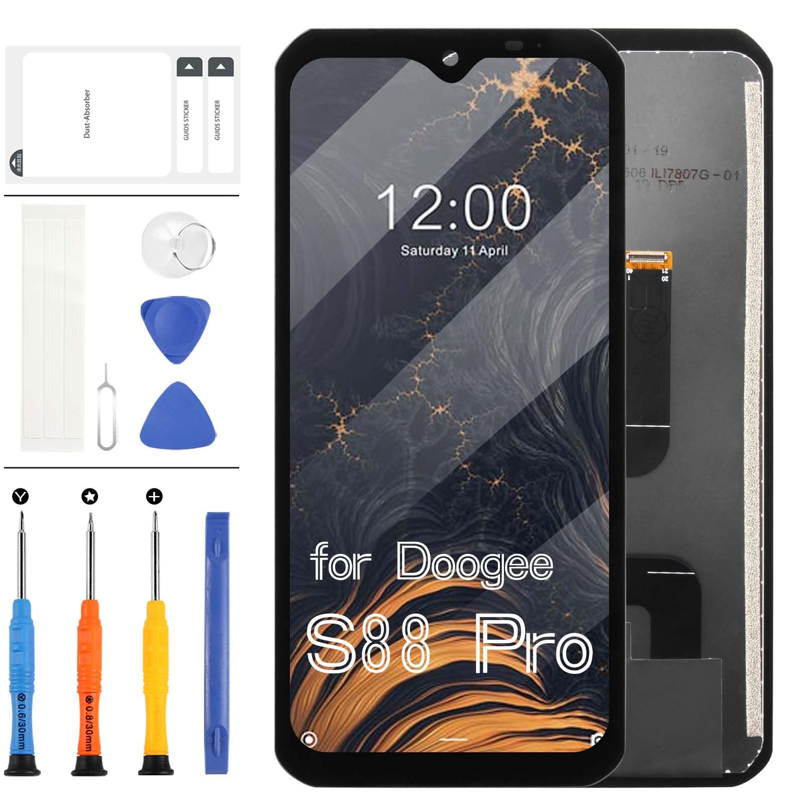 LADYSON Screen Replacement For DOOGEE S88 Pro LCD Display For DOOGEE S88 Pro Display Touch Screen Digitizer Assembly Repair Parts Kits with Tools
