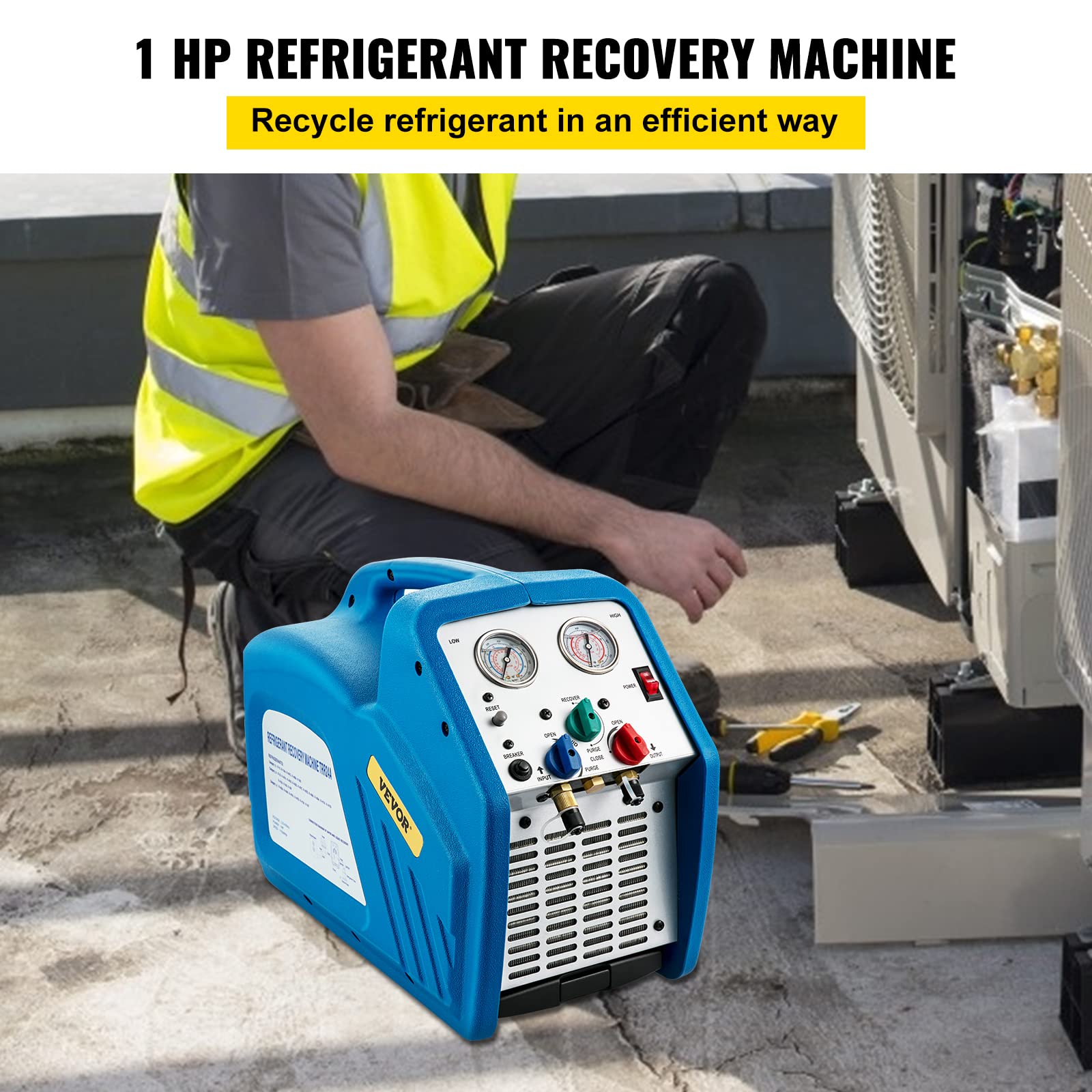 Mua VEVOR Refrigerant Recovery Machine, 1 HP, Dual Cylinders, 115V 60 ...