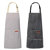 VALOME 2 Pack Kitchen Aprons, Apron for Cooking