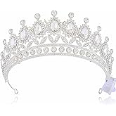 Brishow Light Up Bridal Wedding Crowns and Tiaras, Crystal Sparkly Peagant Corona, Rhinestones Prom Headband for Women