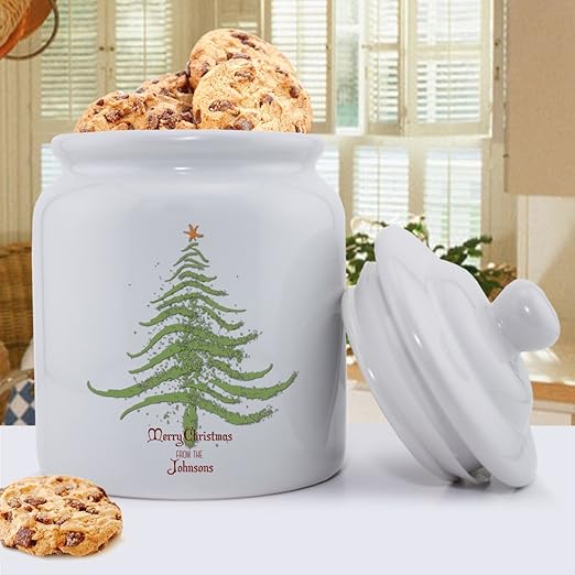 Personalized Holiday Cookie Jars Christmas Tree Kitchen