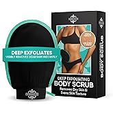 Dermasuri - Deep Exfoliating Glove for Shower - Scrubbing Mitt Body Scrubber Gloves - Korean Skin Cleaner Exfoliator - Dead Skin Buffing Treatment - Keratosis Pilaris Scrub Remover - (1 Pack)