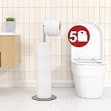 niffgaff Freestanding Stainless Steel Toilet Roll Holder with Heavy Base view 2
