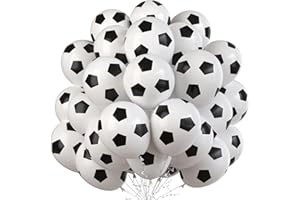 ISNDARE 35 Pcs Soccer Ball Balloons, Black White Soccer Birthday Latex Balloons for Boys, Soccer Party Decorations Supplies for Kids Children Football Lover Sport Theme Birthday Baby Shower Party Decor