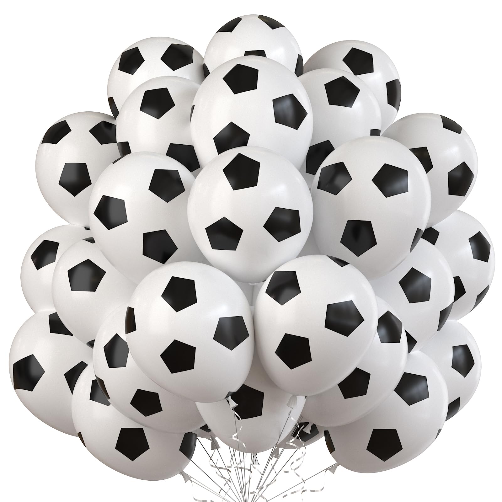 Photo 1 of 35 Pcs Soccer Ball Balloons, Black White Soccer Birthday Latex Balloons for Boys, Soccer Party Decorations Supplies for Kids Children Football Lover Sport Theme Birthday Baby Shower Party Decor