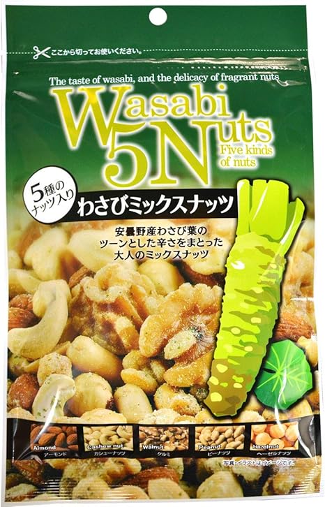 Amazon わさびミックスナッツ 80g 味源 食物繊維 Amazon わさびミックスナッツ 80g 味源 食物繊維