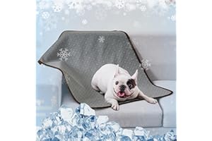 Qeils Cooling Dog Blanket for All Season, Dual-Sided Waterproof Dog Mat for Small Dogs, Fuzzy Dog Cover for Couch, 25x35