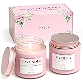 NORVENCE Scented Candles Gift Set, Stress Relief Candles for Home, Premium Soy Candle Set, Candles for Women and Men, Birthday Gifts (Pink, 7 oz)