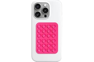 SUCKY Silicone Suction Phone Case Adhesive Mount - Anti-Slip Holder, Hands-Free Fidget Toy, Phone Accessory for iPhone and Android - Sticky Grip for Selfies, Videos, and Tiktok - Hot Pink