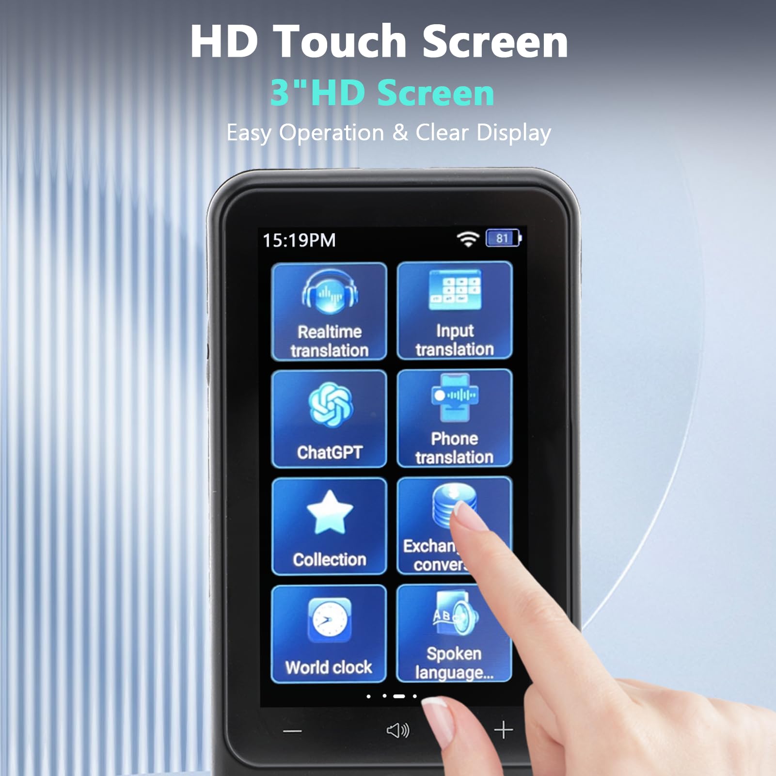 Language Translator Device No Needed, 2024 ChatGPT AI Translator Device, 138 Languages Supported, Support WiFi/Offline/Photo, for Travel Learning Business
