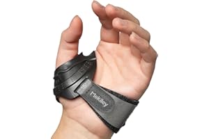 Mekiley CMC Thumb Support Brace - with Firm Supportive Wrist Strap, Dual Density Thumb Brace Stabilizes CMC Joint, Pain Relief for Osteoarthritis for Women and Men (Black, Left Hand, Medium)
