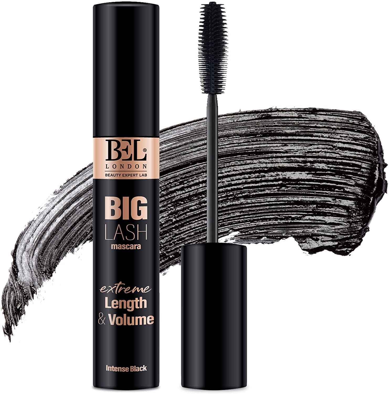 BL Big Lash Mascara - Black Mascara Volume And Length For Sensational Eyelashes - Jojoba Derivatives For Eyelash Strength And Hydration With Easy Big Volume Mascara Silicone Brush