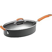 Rachael Ray Brights Hard Anodized Nonstick Saute Pan / Frying Pan / Fry Pan - 5 Quart, Gray