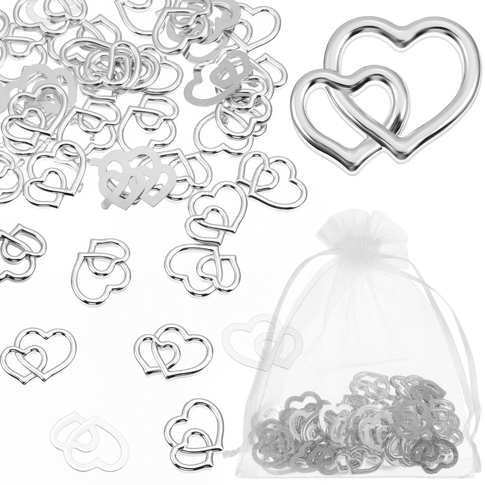 View 1 of **Weysat 50 Pcs Love Heart Shaped Confetti with 1 Pcs White Organza Bag, Silver Bridal Shower Confetti for Wedding Ideas Valentines Day Decor
**plastic gear servo