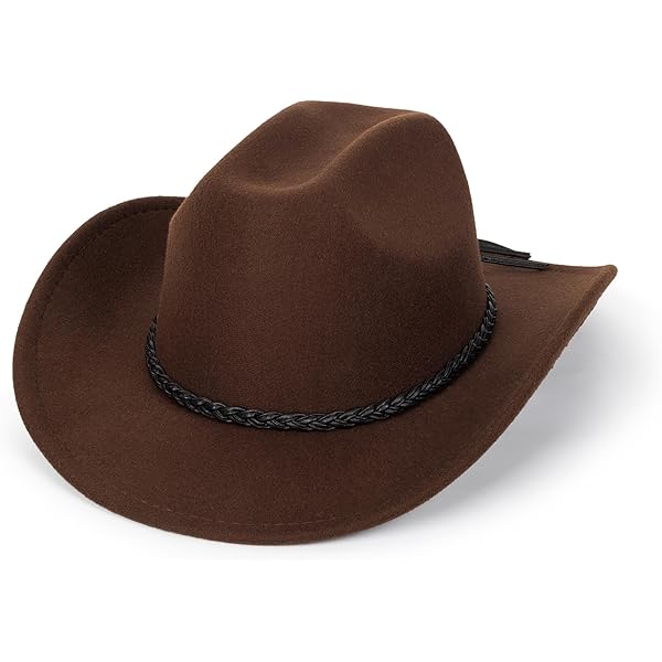 2139 Classic Western Cowboy Cap For Men Womens Wide Brim Fedora Cowgirl Hat Men Women Fedora Western Cowboy Hat Casual Leather Belt  main image 2
