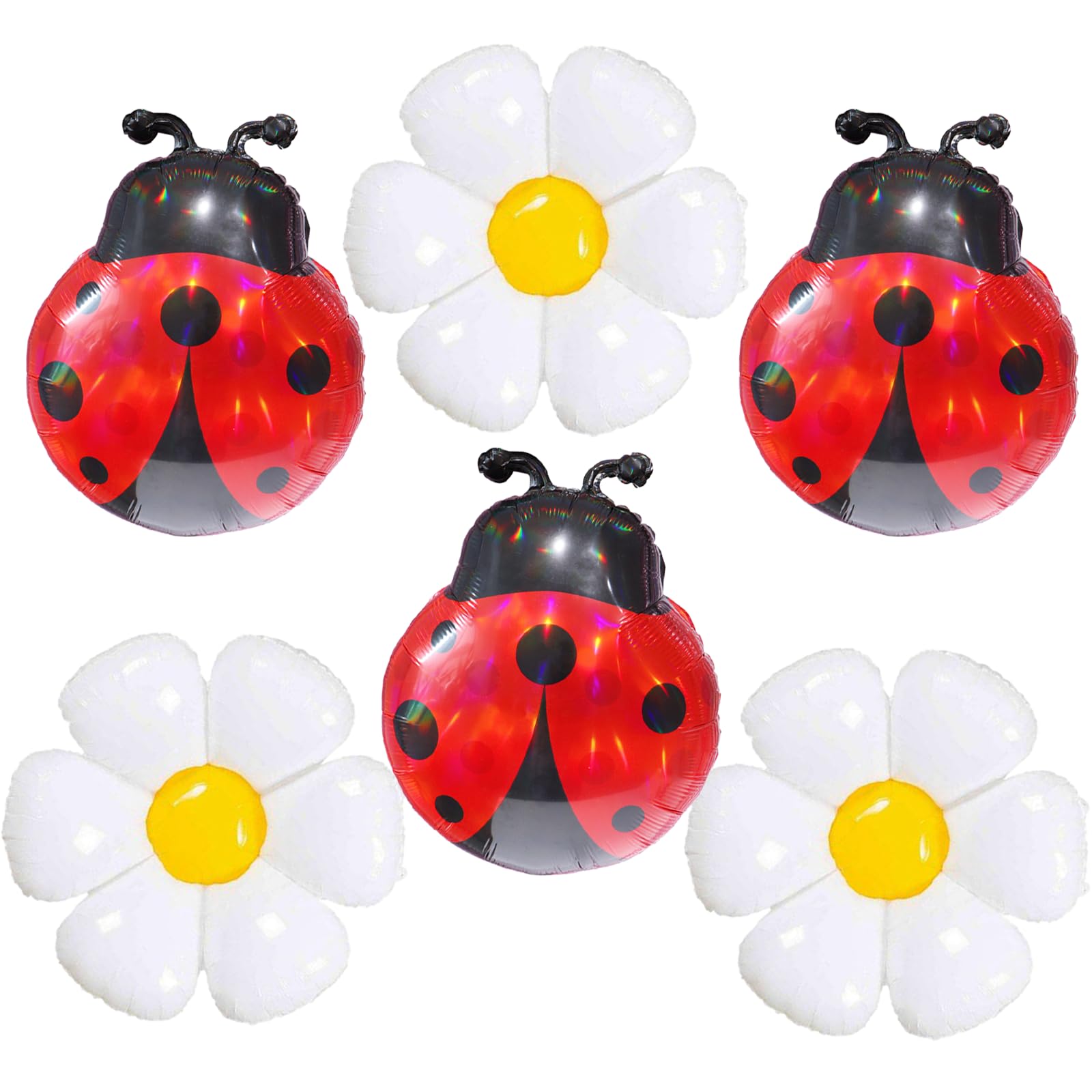 Photo 1 of 6pcs Ladybug Balloons Daisy Bug Balloons for Ladybug Birthday Decorations Lady Bug Birthday Party Decorations Love Bug Baby Shower Decorations Ladybug Baby Shower Picnic Decor Young Wild Three Party