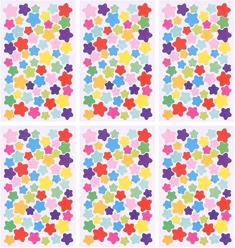 Amazon Artibetter Diyのアルバム6pcsのための接着剤ステッカーカラフルな五芒星形のステッカーのスクラップブックのラベル デコレーション 通販