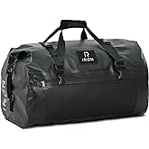IRON JIA'S Motorcycle Dry Bag - Waterproof Duffle & Luggage Tail Bag Saddle Bags with Roll Top Closure, Shoulder Straps, Inner Pocket and Mesh Pocket (Black, 30L)