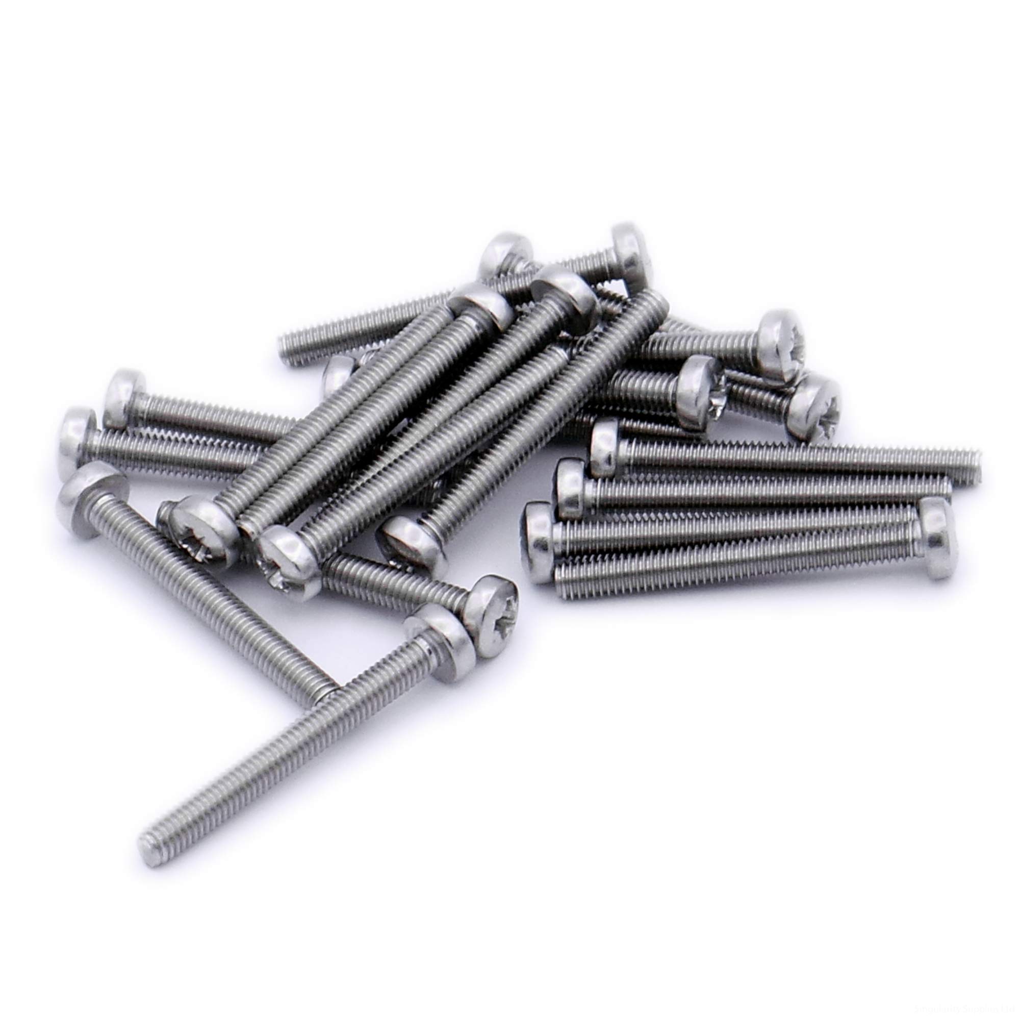 M3 (3mm x 28mm) Pozi Pan Machine Screw (Bolt) - Stainless Steel (A2) (Pack of 20)