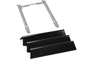 COGRICHBF 69785 Grill Burner Tubes & 7635 Flavorizer Bars for Weber Spirit I II 200 Spirit E210, E220, S210, S220 with Front Control, Grill Replacement Parts for Weber 15.3 Inch Heat Plate and 18" Burner