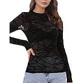 Buauty Sheer Tops for Women,Mesh Fishnet Tops Plus Size,Stylish and Sensational Mesh Blouses for Fashion-Forward Ladies