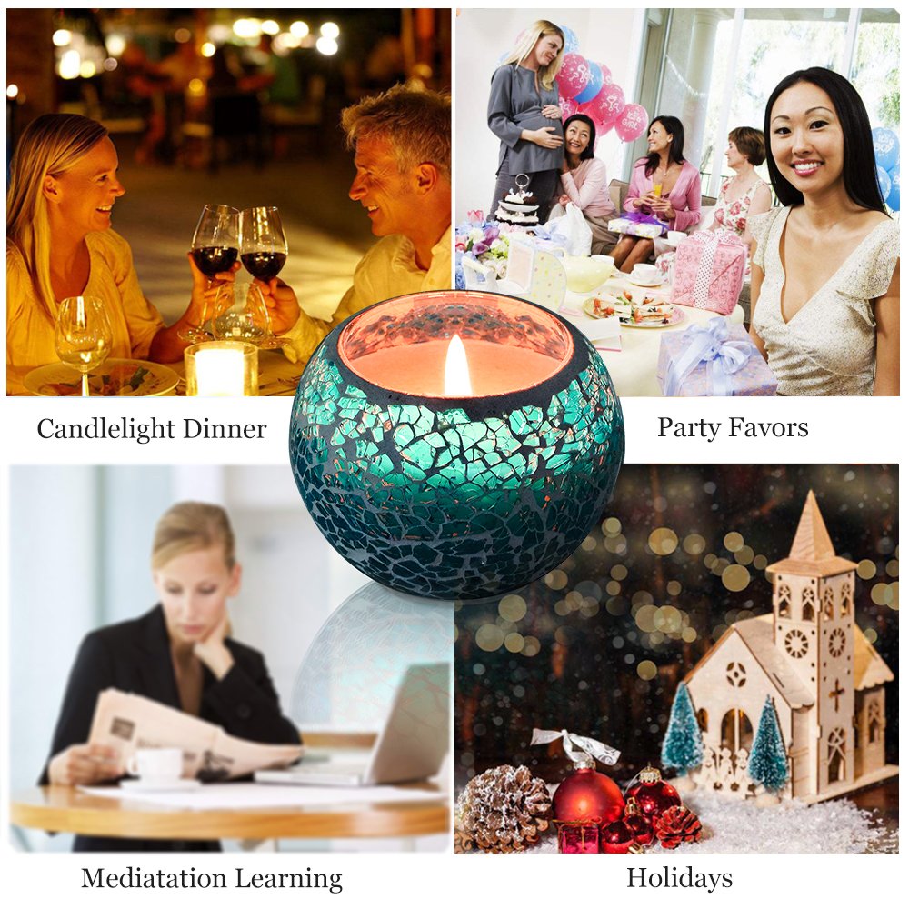 Scented Candles Gift Set, U2C Handmade 3 x 4.4 Oz 100% Natural Soy Glass Candles, Set of 3: Lavender, Rose and Lemon Travel Candle, Use for Aromatherapy, Weddings, Christmas Gift Candles (3 Pack)