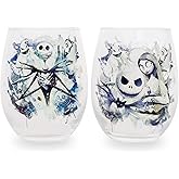 Silver Buffalo Disney Nightmare Before Christmas Stemless Wine Glass Set, 20-Ounce, Set of 2