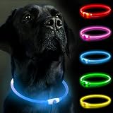 SerDa-Run Light Up Collar Blue Rechargeable USB 3 Modes Adjustable view 1
