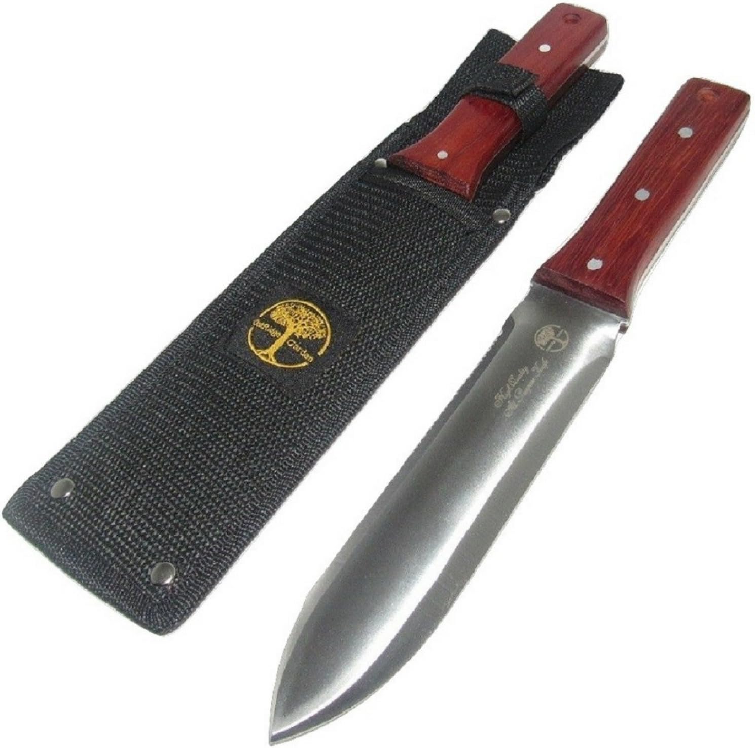 Oakridge Garden Hori Hori Knife Tools | Japanese Style Stainless Steel Garden Knife with Serrated Edge and Nylon Sheath A Perfect Hand Weeder