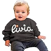 Handcrafted Baby Knit Sweater with Custom Embroidered Name or Monogram, Specialized Gift for Infant Girl, Boy, Toddler, Kid