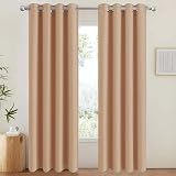 Aspire Homeware Blackout Curtains 66x90 Beigegrey Thermal Eyelet Two Panel view 2