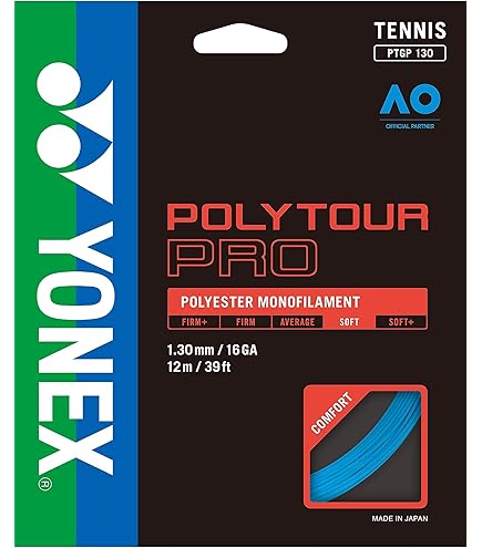 Yonex Polytour Pro 120 Conjunto de cordas de poliéster calibre 17