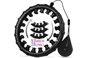 Argvsde Weighted Hula Infinity Fitness Hoop for Adult Weight Loss, 2 in 1 Smart Fitness Workout Hula Circle Hoops with 28 Links(53 Inch), Exercise Fit Hoop Suitable for Women and Beginners