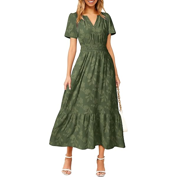 chinese dress ladies Simplee Womens Flowy Boho Floral Maxi Dress Summer Beach Wedding Guest Dress  Empire Waist V Neck Short Sleeve Long Dresses (S Black Flower) at Amazon  Women's Clothing store