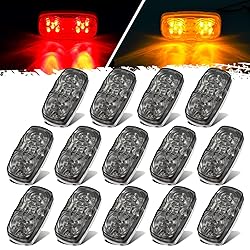 Partsam 14x Red/Amber Double Bullseye led Light