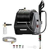Giraffe Tools Grandfalls Retractable Pressure Washer Essential, Max 2900PSI, 2.2GPM, Wall Mounted Pressure Washer with 100FT 