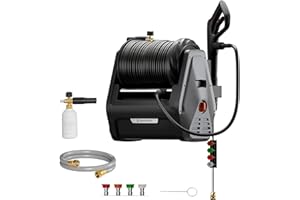 Giraffe Tools Grandfalls Retractable Pressure Washer Essential, Max 2900PSI, 2.2GPM, Wall Mounted Pressure Washer with 100FT 