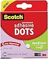 Scotch Brand 599039153097 Scotch 010-300M 300-Pack Adhesive Dots, Medium, 300 Count, Clear