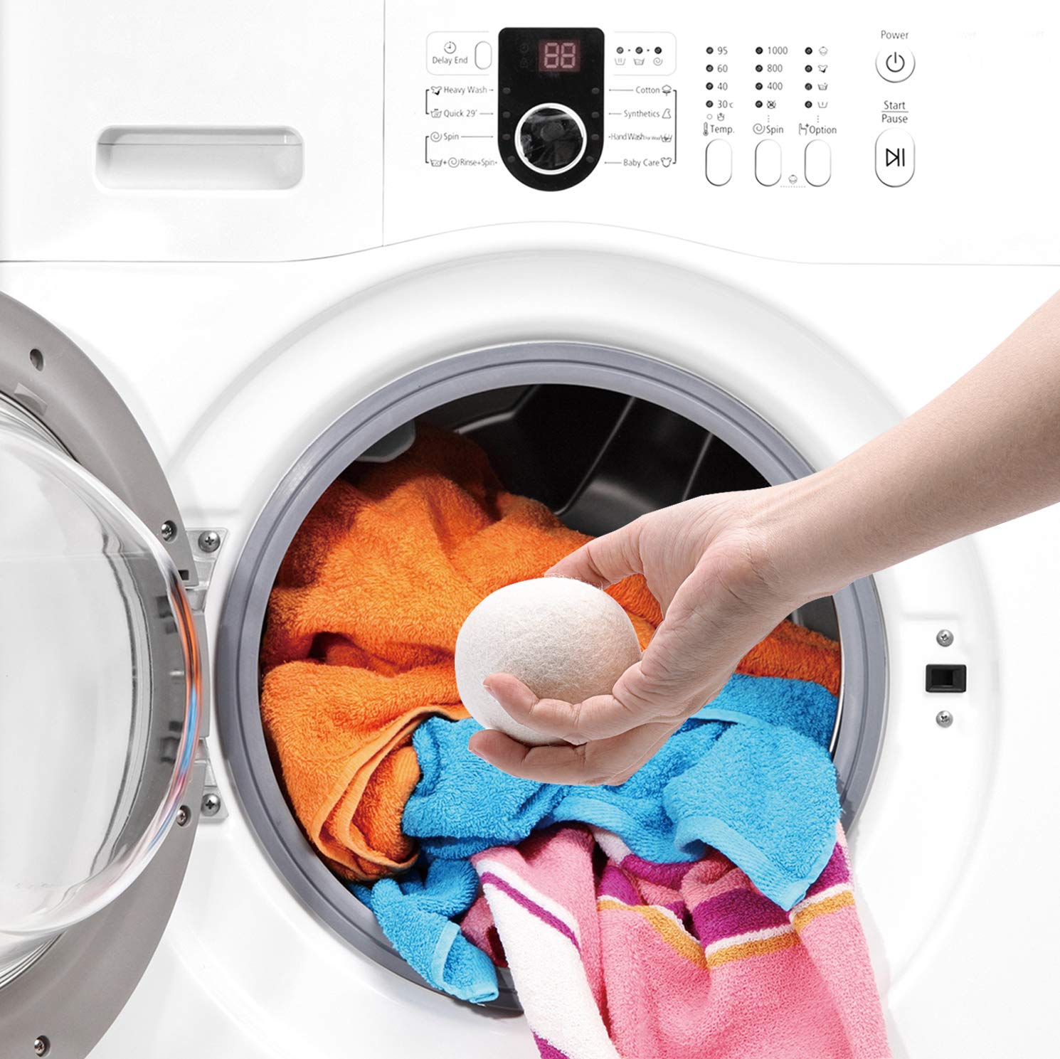 Titanmall Wool Dryer Balls 6-Pack XL Eco Dryer Balls Premium Reusable Dryer Balls