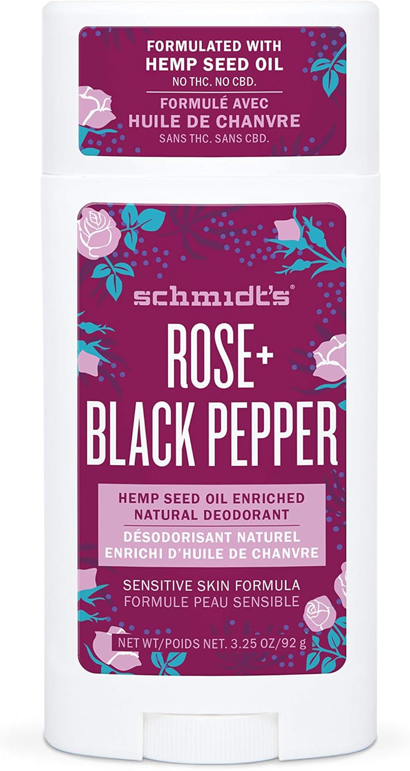 Schmidt’s Hemp, Rose plus Black Pepper, 3.25 Ounce Amazon.ca Beauty