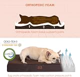 EHEYCIGA Orthopedic Dog Bed Large 91x68x9cm Brown with Washable Cover view 3